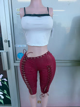 Load image into Gallery viewer, Snake Print Couture Lace Up Capri Pants