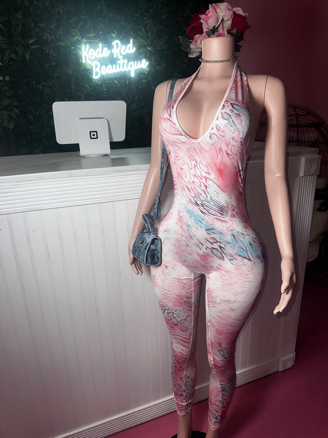 Pink Leopard Jumpsuit