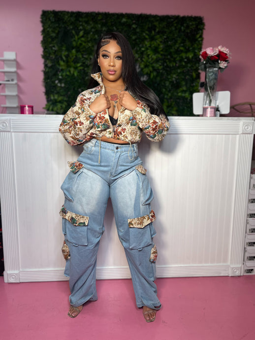 Flower Denim set