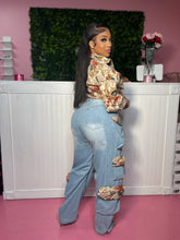 Load image into Gallery viewer, Flower Denim set