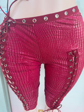 Load image into Gallery viewer, Snake Print Couture Lace Up Capri Pants