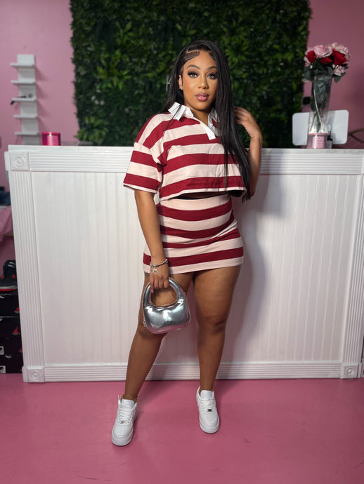 Not letting up Skirt Set