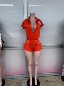 Orange Stretch Romper